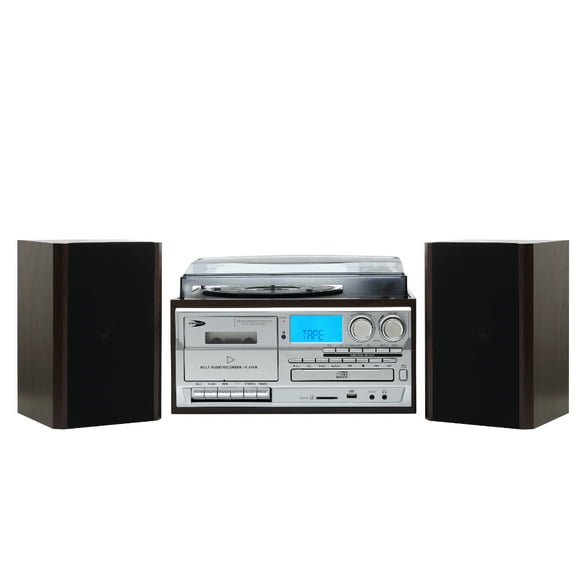 Tornamesa Bluetooth Con Cd Y Cassette + Parlantes
