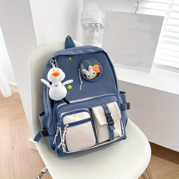 Kawaii Preppy Nylon Backpack - Large Capacity, Durable & Lightweight - Perfect for School, Travel & Commuting!