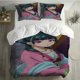 thumbnail image 1 of 3pcs Japanese-Style Women's Courtyard Illustration Printed Bedding Set Duvet Cover + Pillowcases (Soft & Breathable), 1 of 1