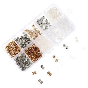 Magideal - 530 Piezas De Respaldos De Aretes, Kit De Respaldos De Aretes, Clips Traseros De Aretes De Metal En Apariencia De Mariposa De Para La Fabricación De J