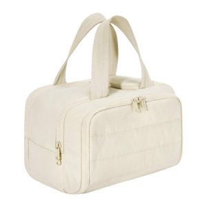 Ioensy - Neceser De Viaje, Neceser Portátil Para Champú, Perfume, Lápiz De Cejas, Color Beige