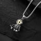 thumbnail image 5 of Collar vintage de acero y titanio para hombre, colgante de astronauta, estilo punk, con cadena de acero inoxidable de 61 cm, metal, sin piedras preciosas., 5 of 7