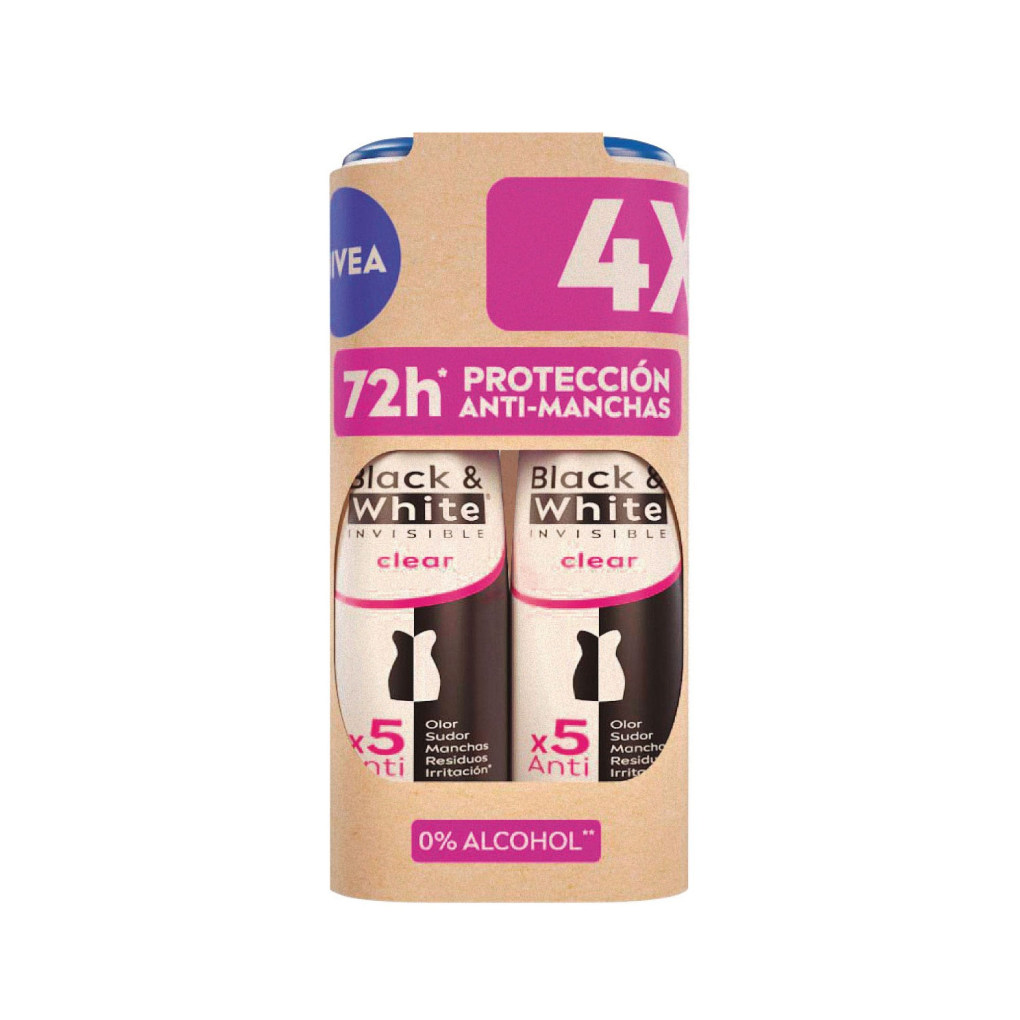 Pack Desodorante Spray Nivea Black & White Clear