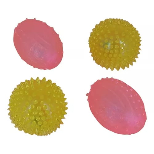 Mimi - Set 4 Pelotas Con Luz Led Y Sonido, Perros, Gatos, Mascotas