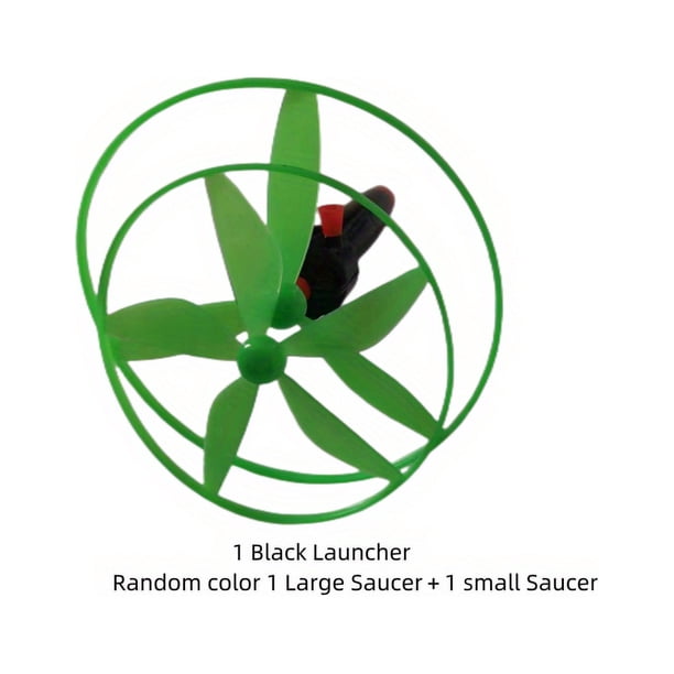 Flying Disc Helicopter Toys With Black String Launcher And Random Color Flying Saucer,Skyrocopter Flying Toys Spinning Top For 3+ Years Old Boys And Girls, Best Airplane Toys Birthday Gifts For Kids