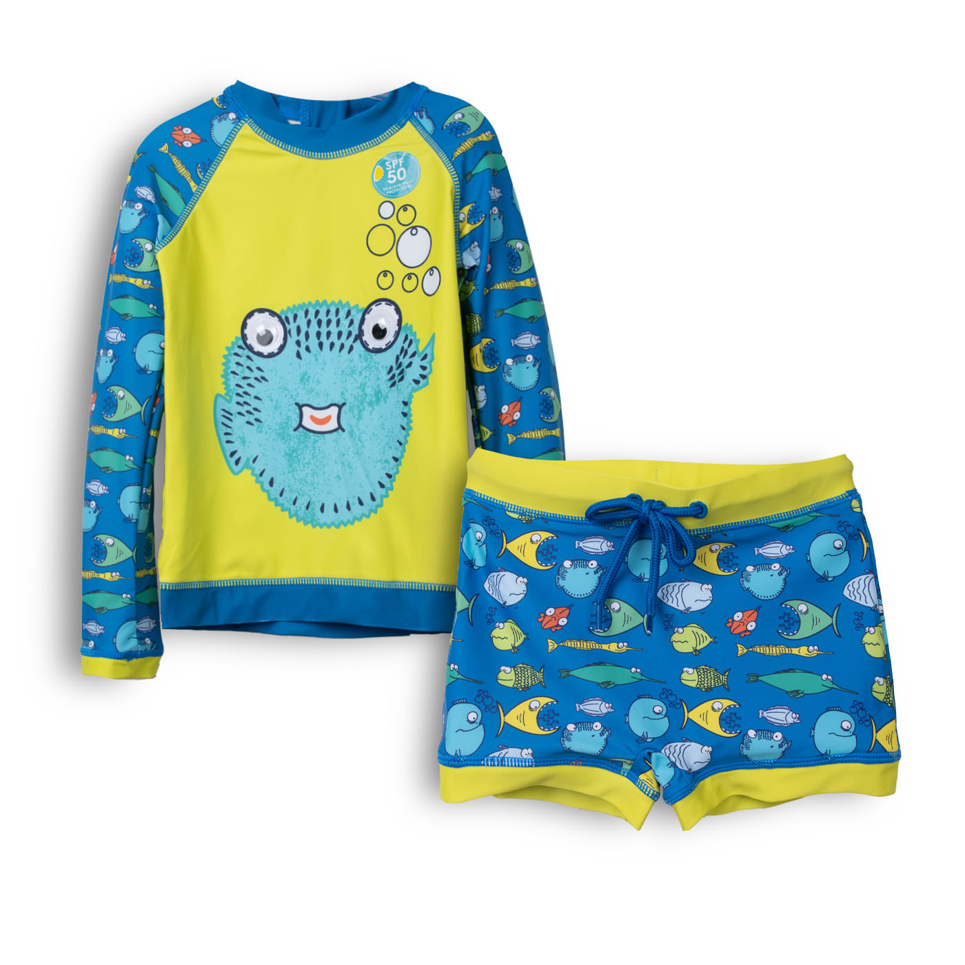 Traje De Baño Bebe Niño Verde Pillin