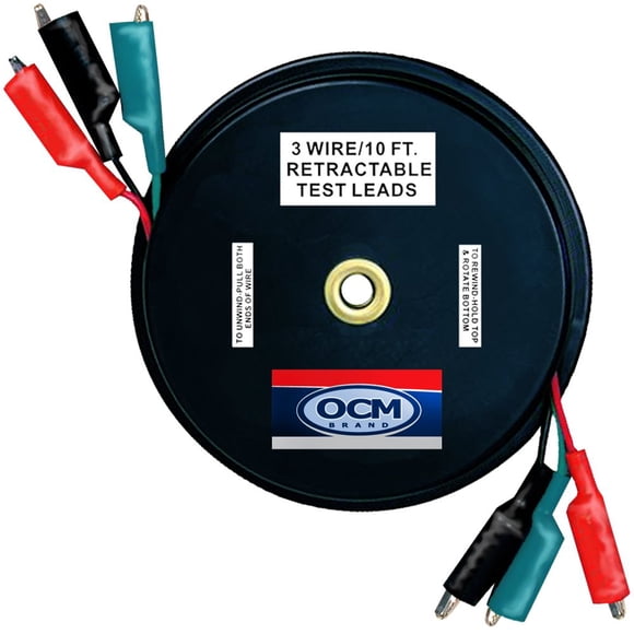 Puntas de prueba retráctiles OCM de 3 cables calibre 18 con pinzas de cocodrilo