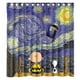 thumbnail image 1 of Cortina de ducha de Snoopy con la Tardis de la Noche Estrellada de Doctor Who, juego de cortinas de baño con ganchos, tamaño 66 x 72 pulgadas, 1 of 3