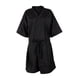 thumbnail image 4 of Albornoz ligero informal, batas de salón con escote en V, clientes suaves, batas de kimono transpirables para peluquero, vestido de cliente de salón p Negro, 4 of 5