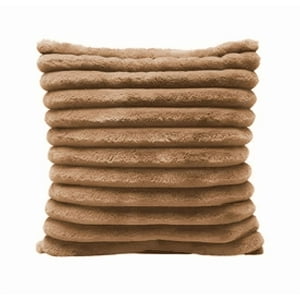 Genérico - Pack 2 Fundas De Cojín Super Suave Líneas Decoración 43X43 Cm Color Beige