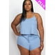 thumbnail image 1 of Conjunto de Top y Shorts de Tiras Acanalados Talla Grande Nube 3XL, 1 of 5