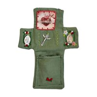 Bothyi - Santuario De Bolsillo Con Cruz En Su Interior, Decoración Artística, Colcha De Oración Creativa Hecha A Mano, Color Verde