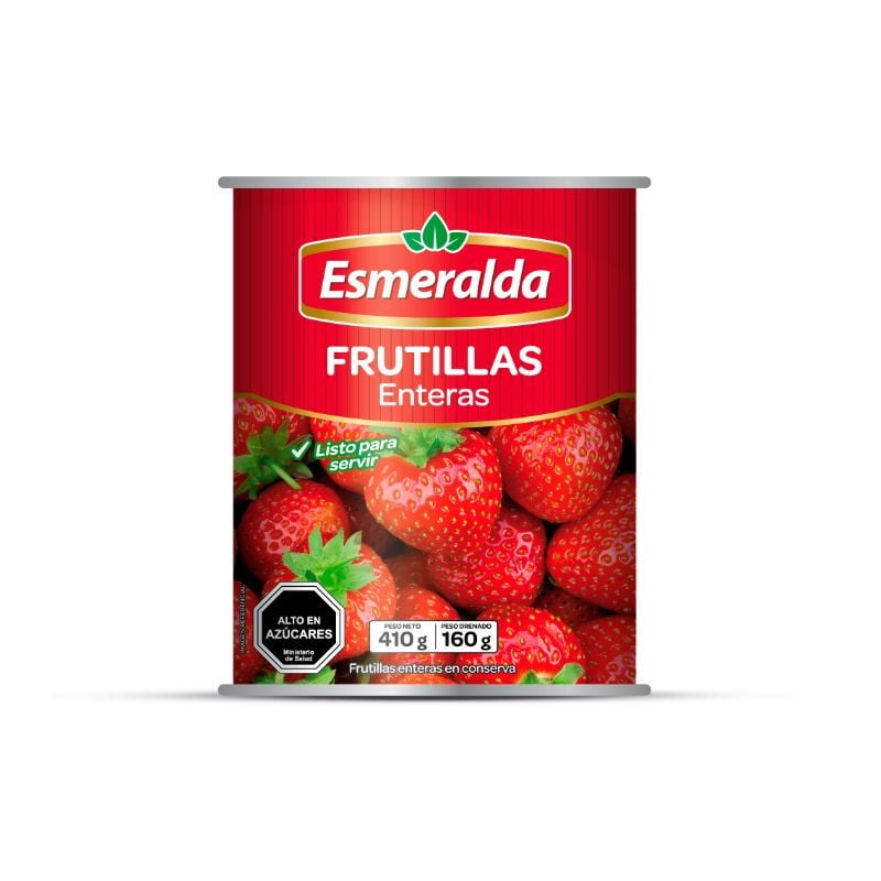 Frutillas Enteras Drenado 160 g - Neto 410 g Esmeralda