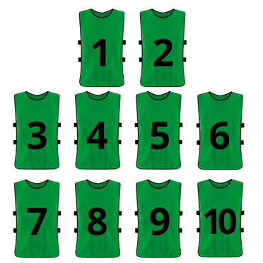 Set de 10 Petos Deportivos Numerados para Adultos Unisex