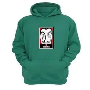 Genérico - Polerón Canguro La Casa De Papel Verde Aguamarina Talla Xl Unisex