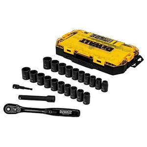 Juego De Enchufes Dewalt, 23 Piezas, 1/2 Drive Con Trinquete Y Extensión