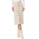 thumbnail image 1 of Falda Midi de Punto INSPIRE CHIC para Mujer con Cintura Elástica, Línea A, Decoración de Botones, Falda Acanalada Casual XL Albaricoque, 1 of 6