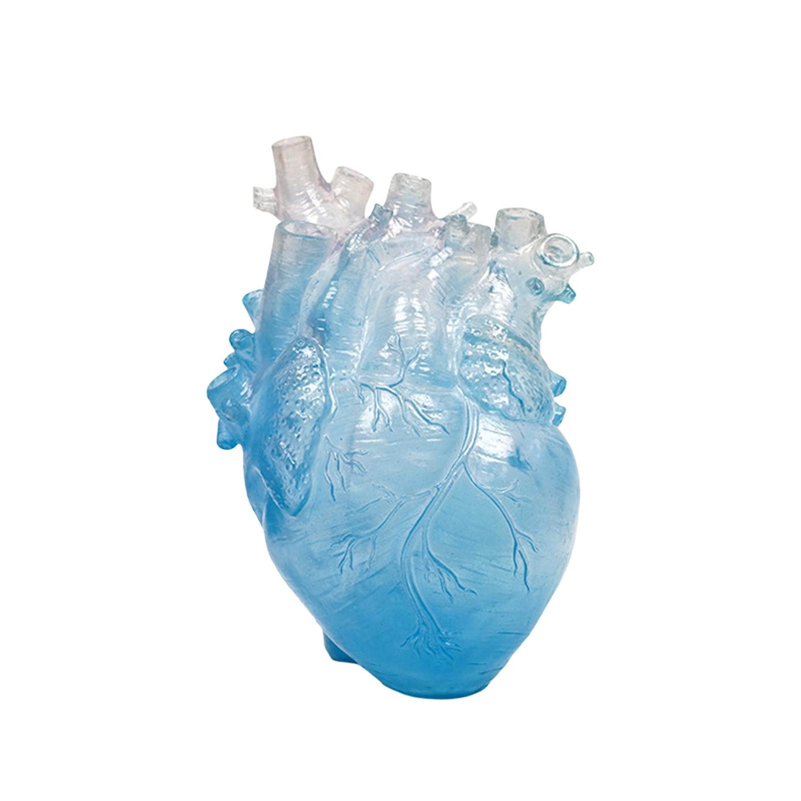 Magideal - Jarrón Con Forma De Corazón, Maceta, Esculturas De Corazón Para La Repisa Del Comedor, Novedad Azul