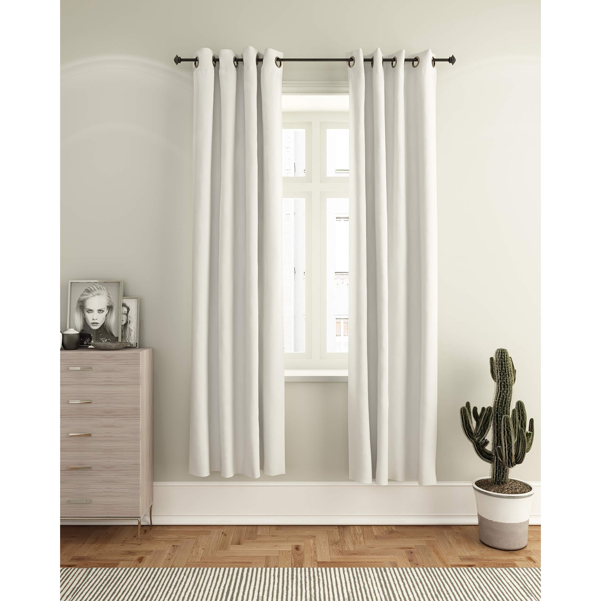 Cortina Furinno Collins Blanca 132 X 213 Cm, 100% Poliéster