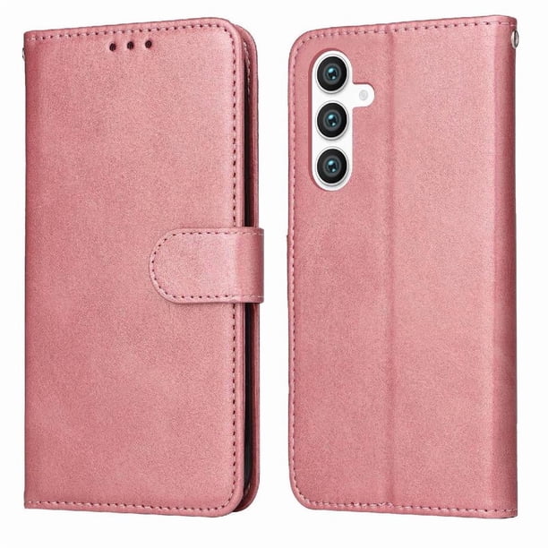Funda Billetera para Samsung Galaxy S23 FE con Porta Tarjetas y Soporte Ajustable Rosa