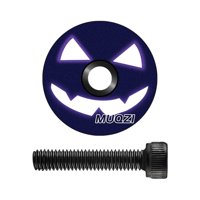 Magideal - Tapa Superior Del Vástago Del Auricular De La Bicicleta Y Tapas Del Auricular Del Perno De La Bicicleta Componentes De Fácil Instalación Tapa Superior Patrón De Cara Negro