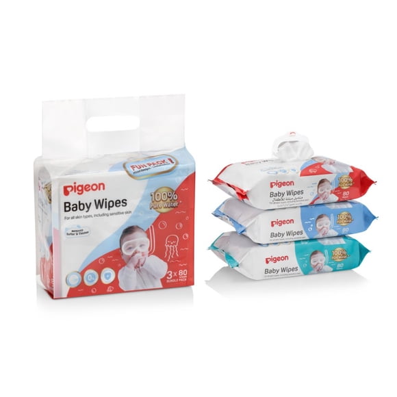 Toallita húmeda Pigeon Pure Water 80 un Pack x 3
