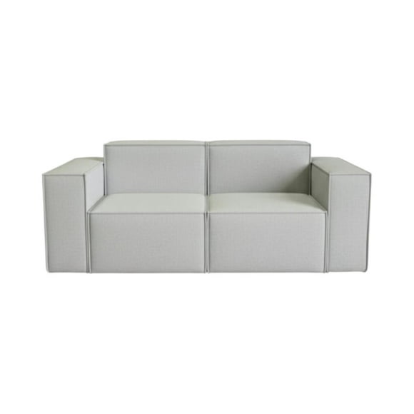 Sofa Aura Dos Cuerpos Lino Gris Claro