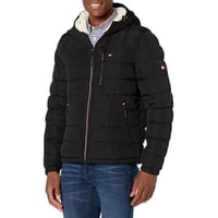 Chaqueta Tommy Hilfiger Puffer Para Hombre, Resistente Al Agua, Color Negro, Xxl