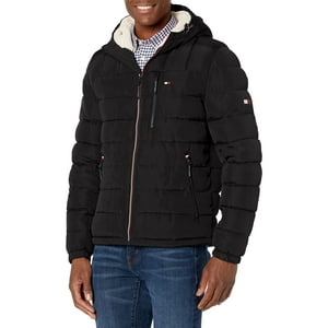 Chaqueta Tommy Hilfiger Puffer Para Hombre, Resistente Al Agua, Color Negro, Xxl