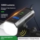 thumbnail image 3 of Faro de la bicicleta, 1000 lúmenes 4400 mAh luz de la bicicleta y cuerno de alto decibel, faro de la bicicleta recargable impermeable para montaña carretera ciclismo paseo nocturno, 3 of 3