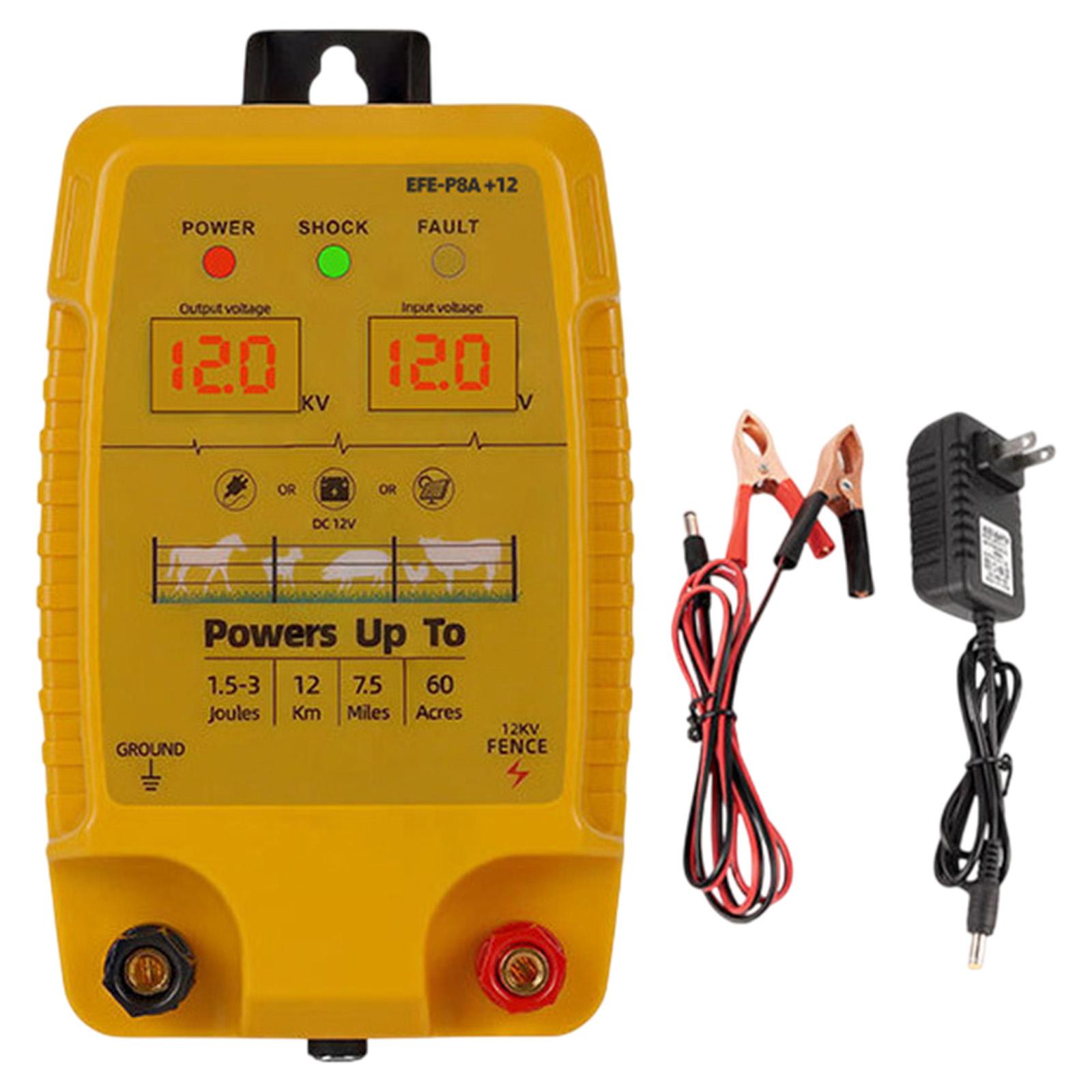 Ioensy - Energizador De Cerca Eléctrica, Cargador Robusto Para Cercas De Ganado, Para Jardín, Granja Y Césped.