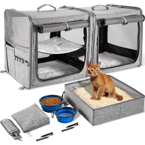 Transportadora Suertree 2 en 1 Extra Grande para 2 Gatos