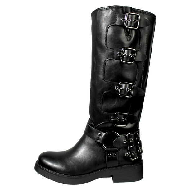 Bota Biker Hebillas Mujer Q12 Yassne