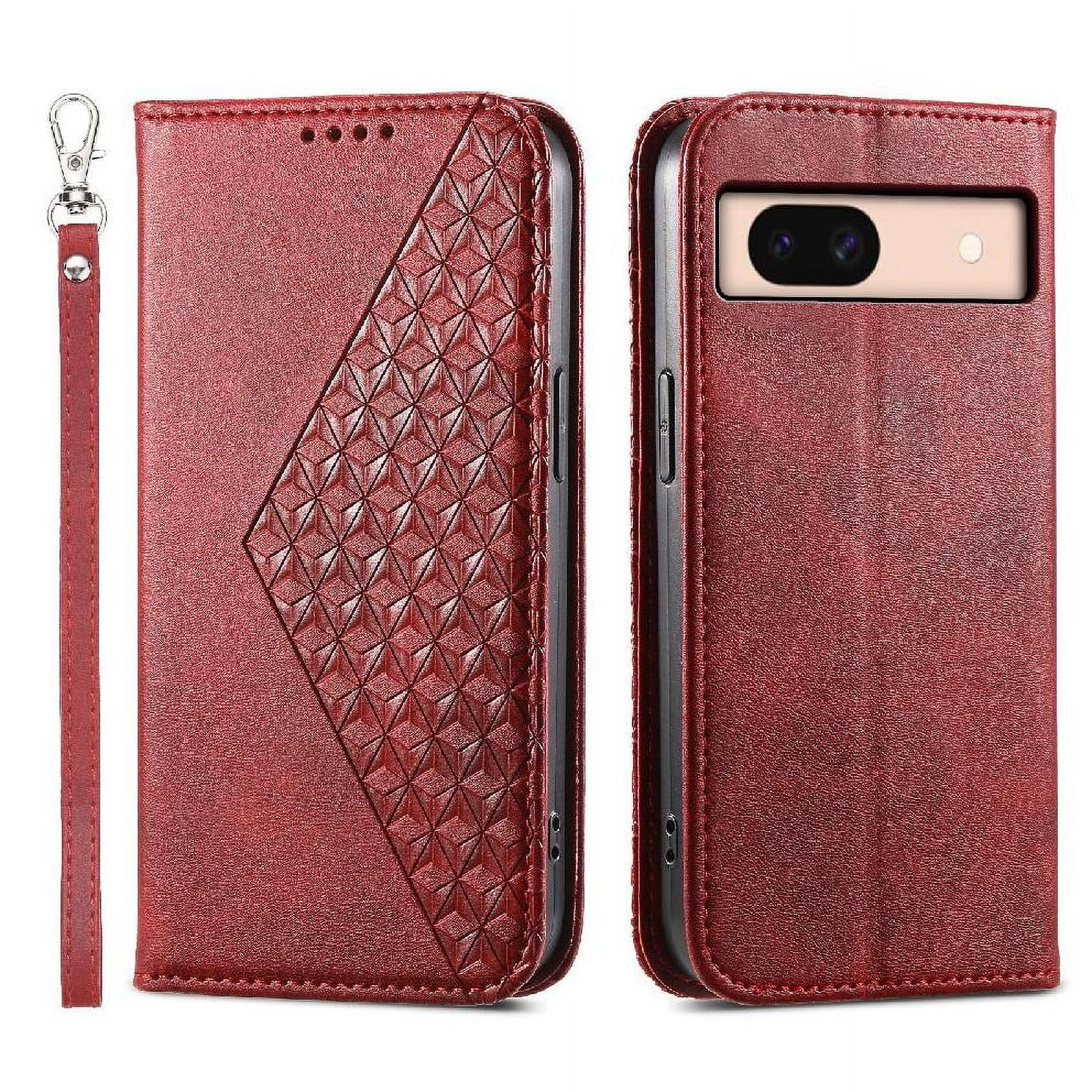 Funda Flip Foxdock Para Google Pixel 8A , Estilo Billetera Con Diseño Rombo, Correa De Mano Y Soporte, Uso Diario