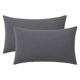 thumbnail image 1 of REGALWOVEN Paquete de 2 Fundas de Almohada de Algodón, Fundas de Almohada Suaves con Cierre Tipo Sobre, Unisex, Resistentes a las Arrugas, Ropa de Cama Duradera Verde Oscuro - Gris Queen, 1 of 5