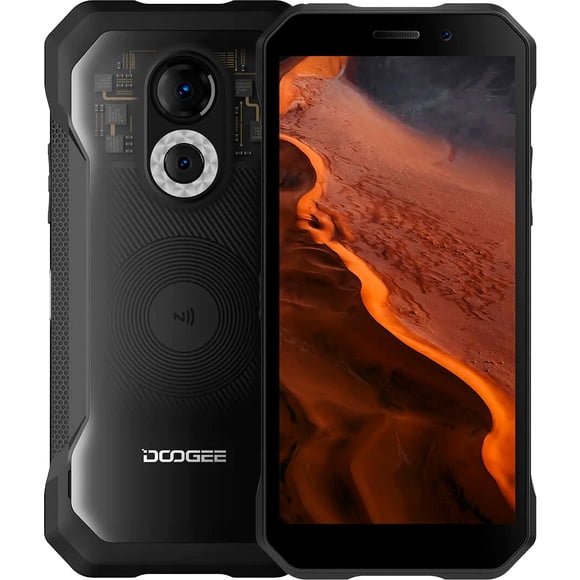 Doogee S61 Pro - Transparente, Celular Resistente 8/128GB, Cámara Visión Nocturna 48MP, Android 12