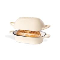 Oven Dutch Oven Nuovva - Olla Para Pan (Hierro Fundido Esmaltado, 24 Cm), Color Crema