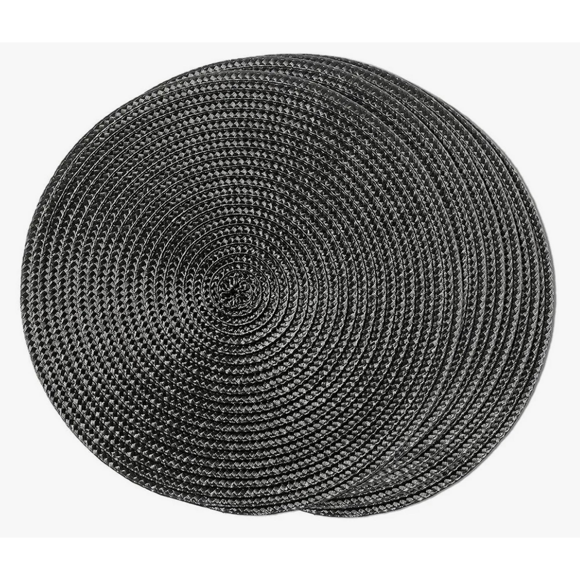 Atlas - Set De 10 Individuales Redondos Negro