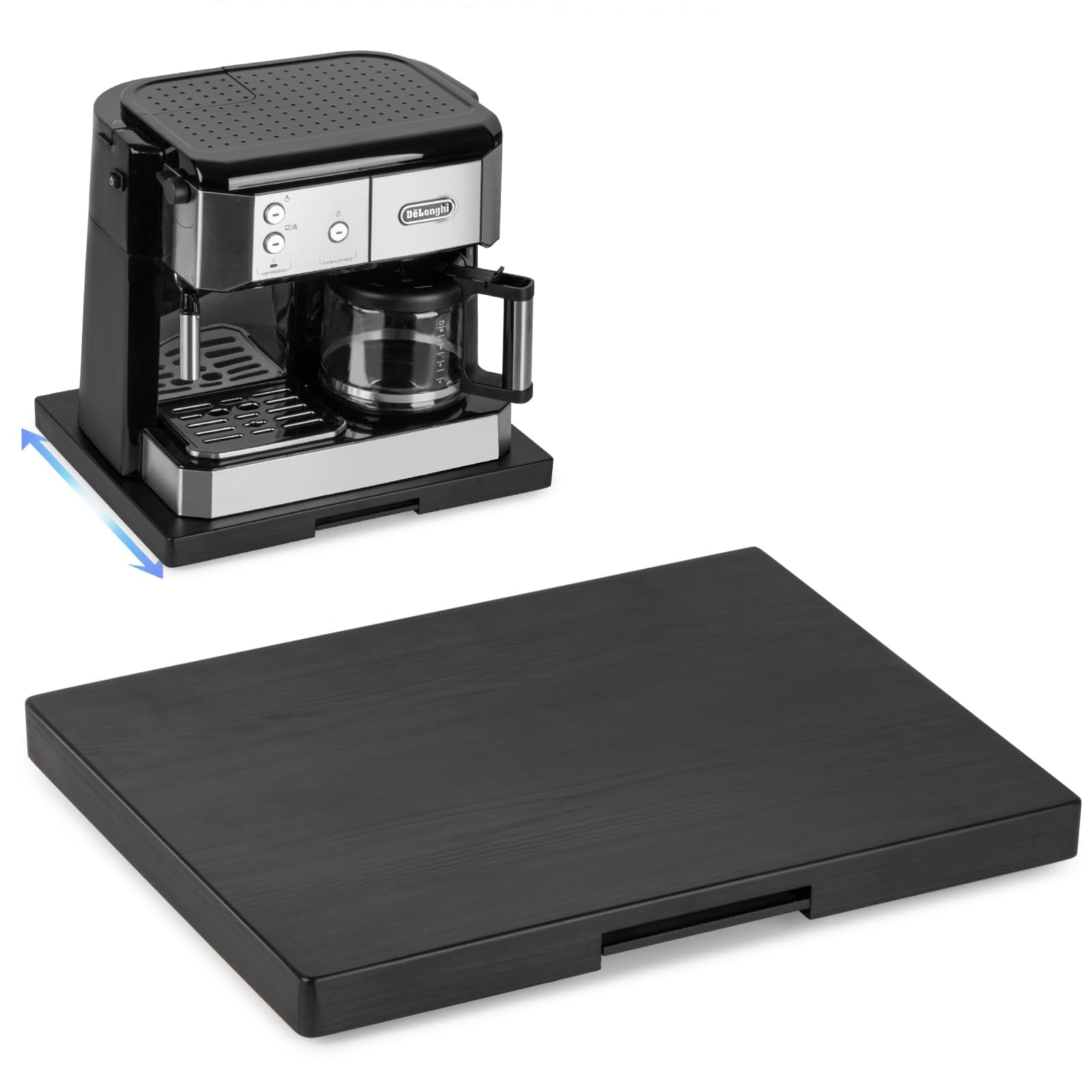 Cafetera Appliance Slider Anboxit Con Bandeja Deslizante De Madera