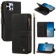 thumbnail image 1 of Funda Cartera para iPhone 12 Pro Max con Cremallera y Ranuras, Negro, 1 of 6