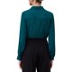 thumbnail image 3 of INSPIRE CHIC Bodysuits de Manga Larga para Mujer Camisa de Trabajo con Botones 2XL Azul Pavo Real, 3 of 5