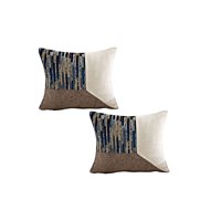 Genérico - Set De 2 Fundas De Cojin Chenille De Empalme Multicolor 5