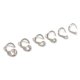 thumbnail image 1 of Set De 6 Piercing Nostril Punto De Luz Tipo S Plateado Punk, 1 of 3