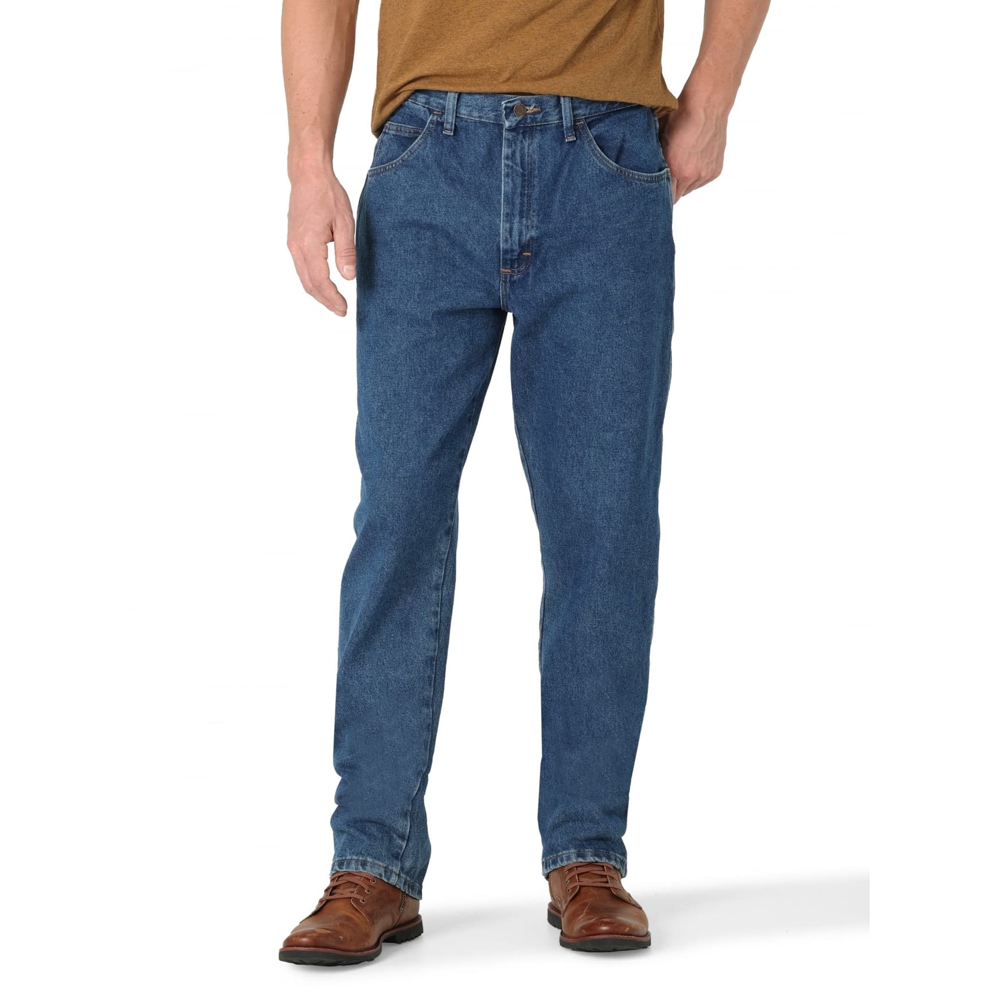 Jeans Rustler Classic Relaxed Fit Dark Stonewash Para Hombre