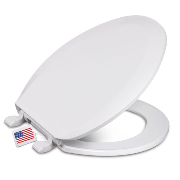 Asiento de inodoro Centoco DSAMAZ16-001 alargado de plástico blanco