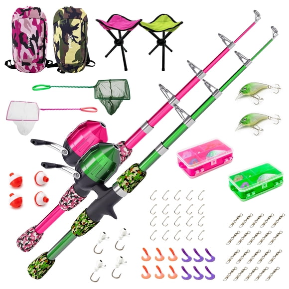 Caña de Pescar Lanaak 120 cm Kit Principiante (2 unidades)