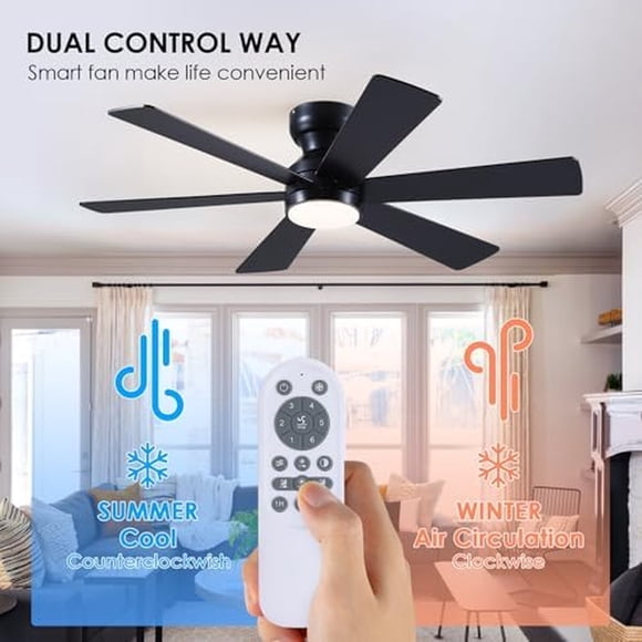 Ventilador Techo Asyko 46 Pulgadas 6 Aspas Luz Led Control