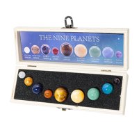 Magideal - Juego De Bolas De Cristal De Piedras Preciosas Naturales De 9 Piezas Regalo Creativo Con Caja De Madera Juego De Bolas De Piedras Preciosas Caídas