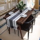thumbnail image 3 of Boho Tejido Mesa Corredores Estilo Granja Con Borlas Elegante Decoración De La Mesa A Rayas Para El Comedor Boda Vacaciones Fiesta (clásico Negro 34 * 120cm), 3 of 3
