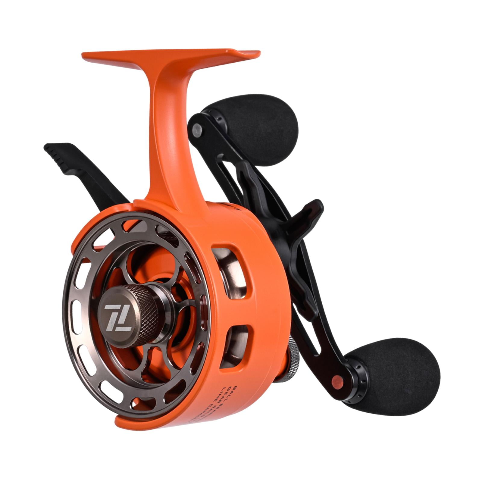 Magideal - Ice Fishing Reel 3.2: 1 Ratio De Engranaje Reemplazo De Reemplazo De Herramienta Ultraligera Equipo De Pesca 3+1 Rodamientos De Metal Para Río De Agua Mano Derecha Naranja